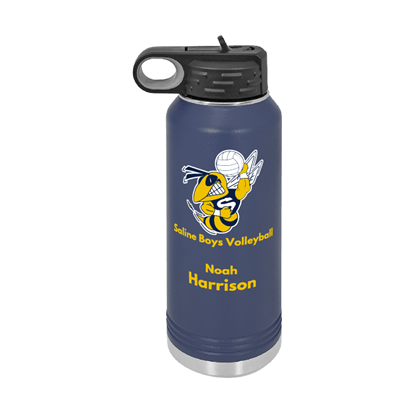 Saline Boys Volleyball 32oz Blue Water Bottle