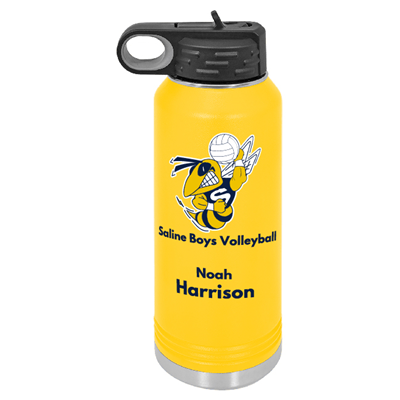 Saline Boys Volleyball 32oz Yellow Water Bottle